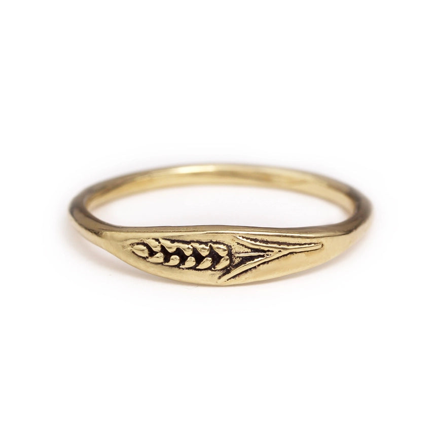 Bronze Wheat Signet Ring