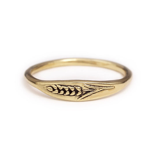 Bronze Wheat Signet Ring