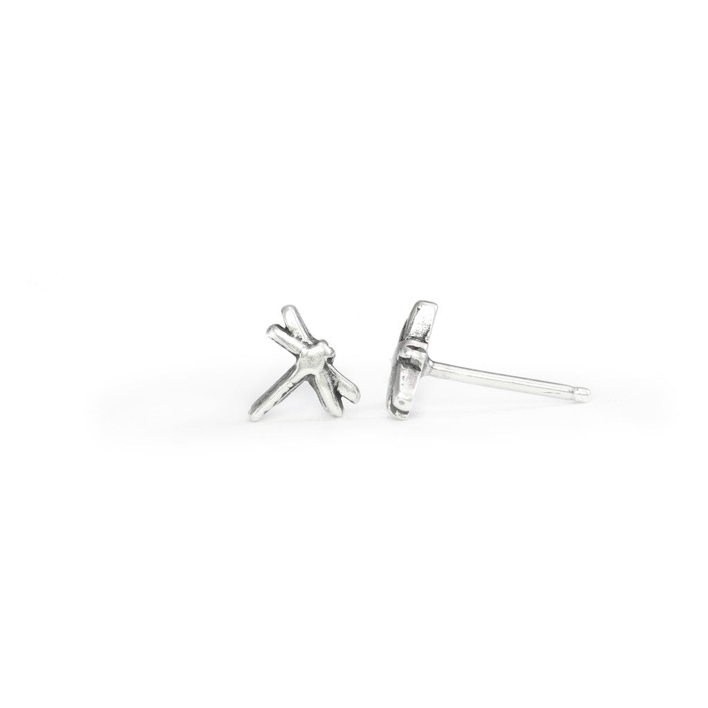 Silver Dragonfly Stud Earrings