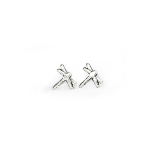 Silver Dragonfly Stud Earrings