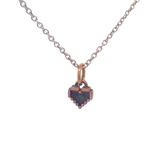 Rose-Gold Mini Pixel Heart Pendant