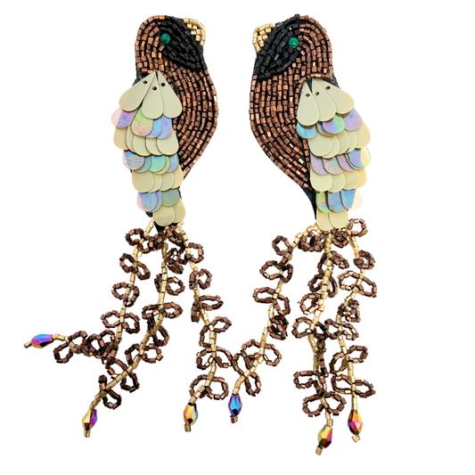 Brown Bird Earrings