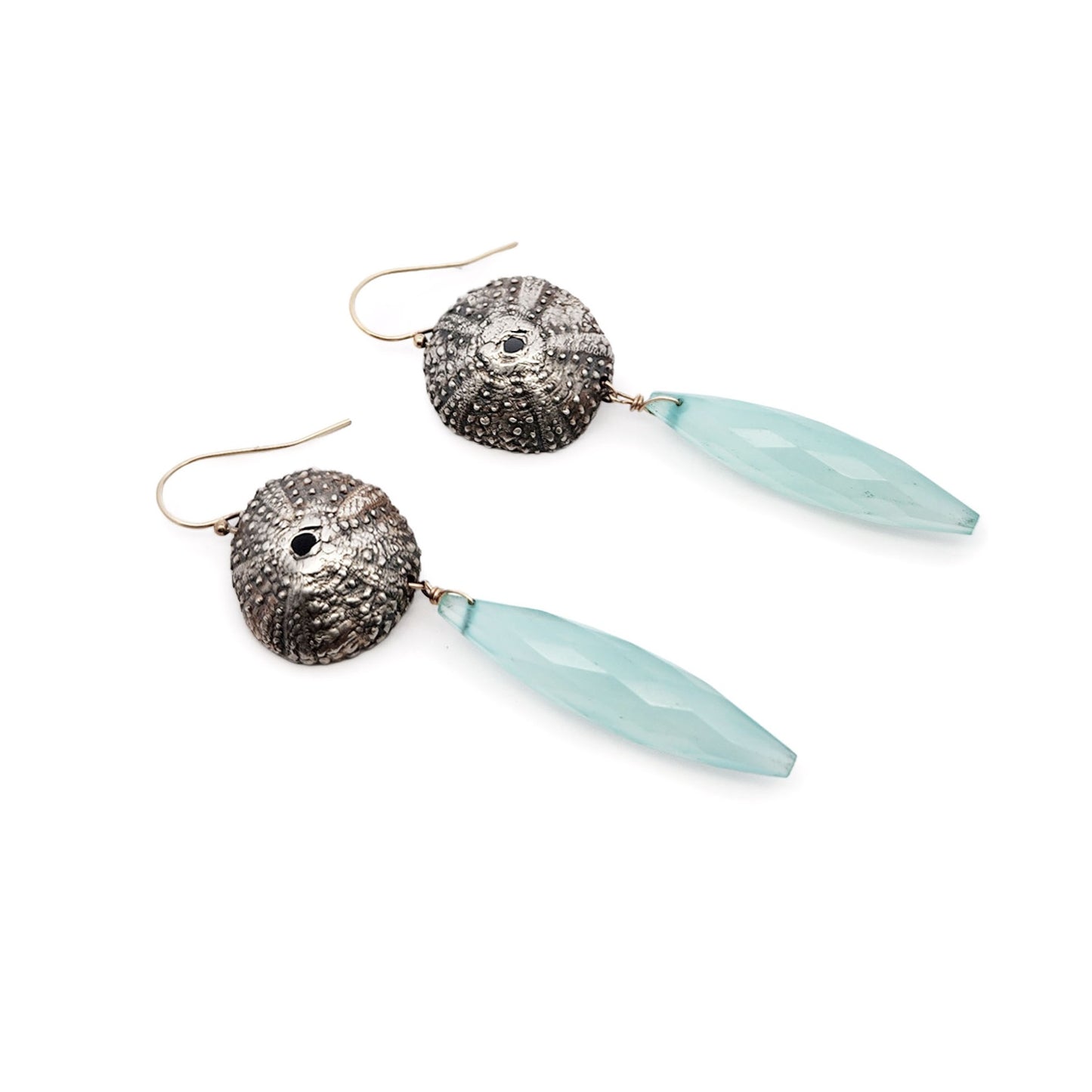 Silver & Chalcedony Urchin Earrings