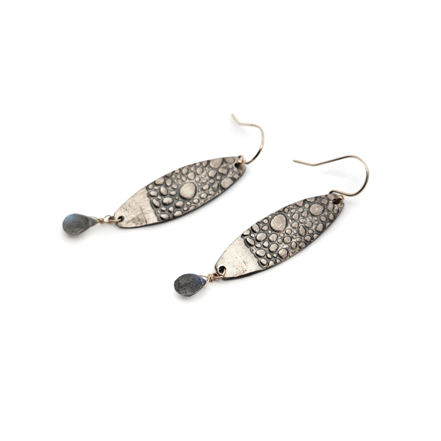 Silver Bouy Labradorite Earrings