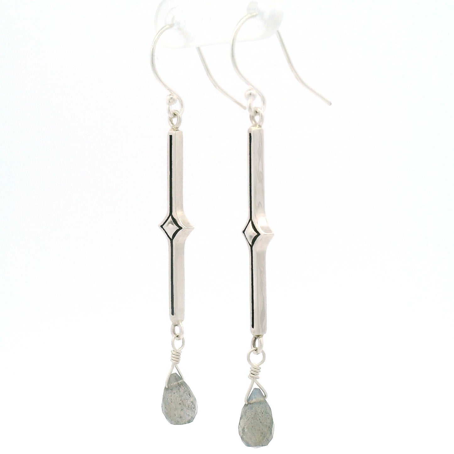 Sterling Silver Labradorite Baluster Earrings