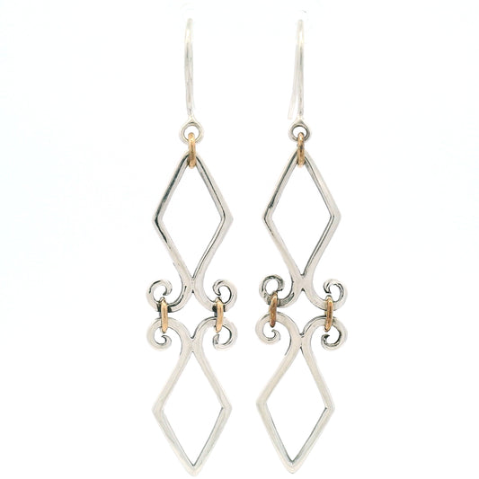 Sterling Silver Gold Filled Fleur De Lis Earrings
