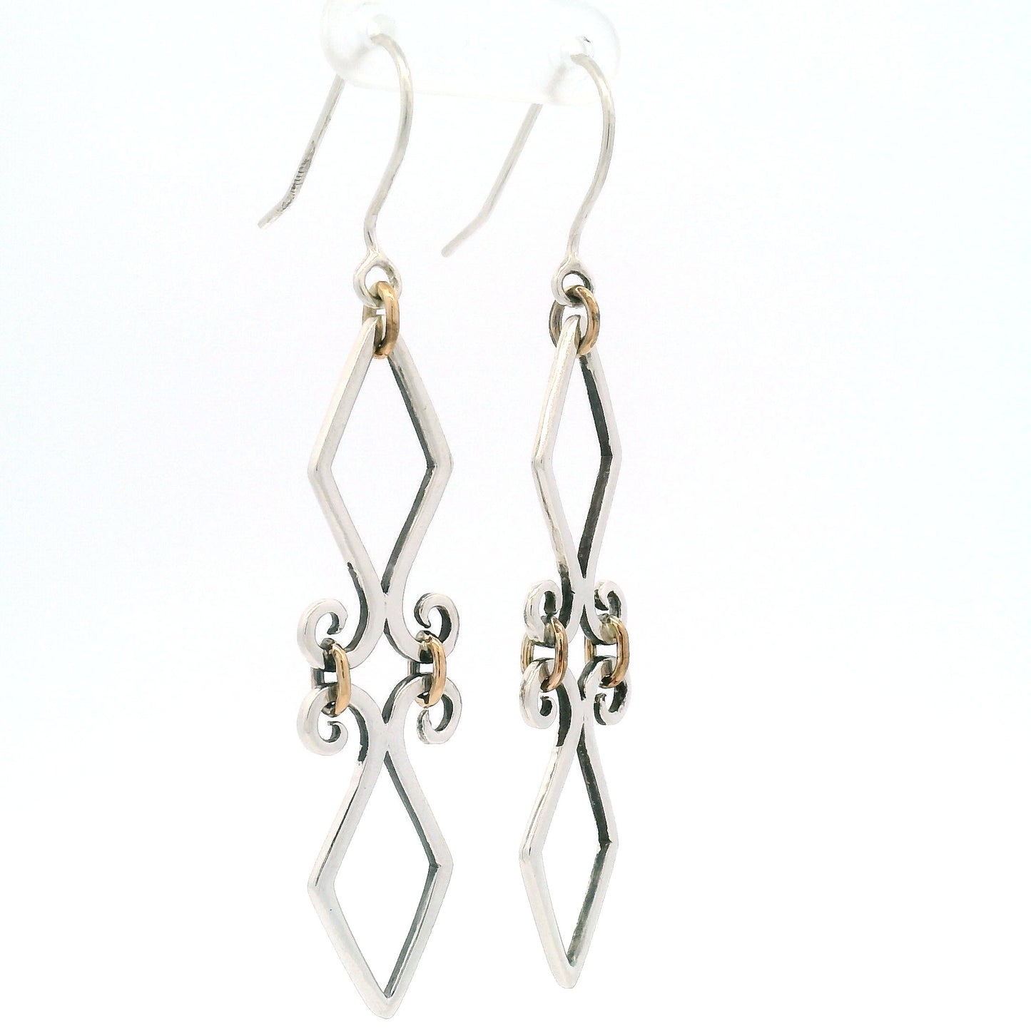 Sterling Silver Gold Filled Fleur De Lis Earrings