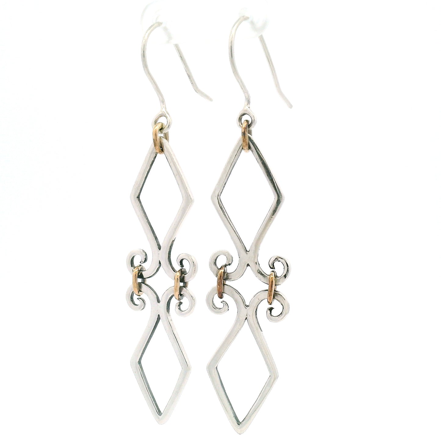 Sterling Silver Gold Filled Fleur De Lis Earrings