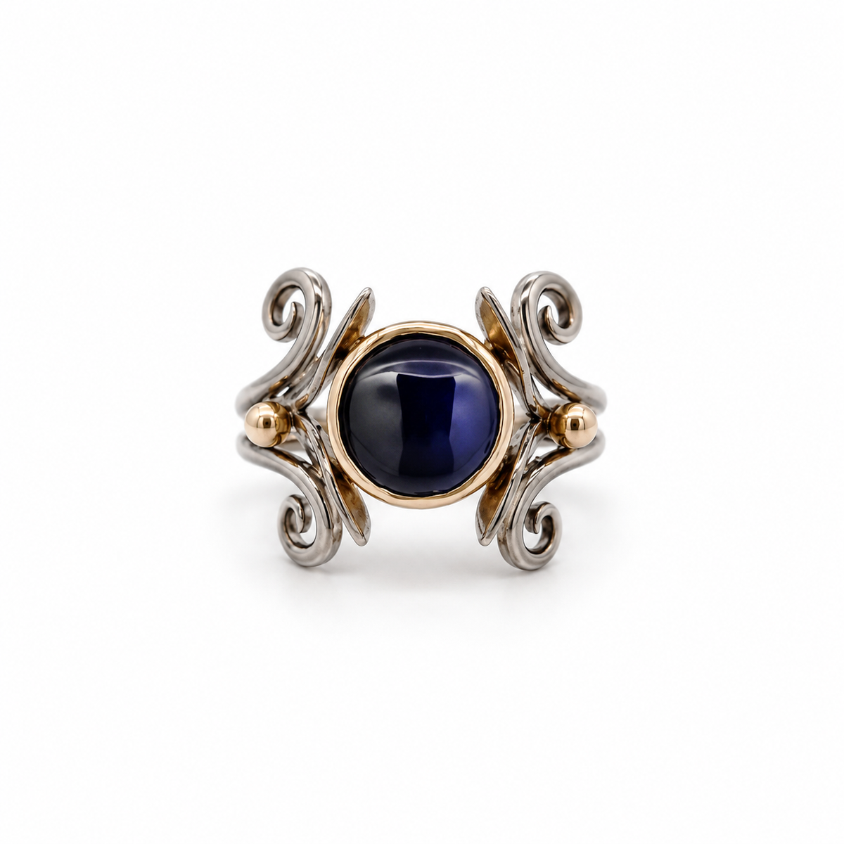 14k White & Yellow Gold Ammolite Ring