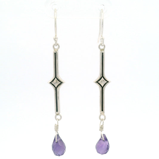 Sterling Silver Amethyst Baluster Earrings