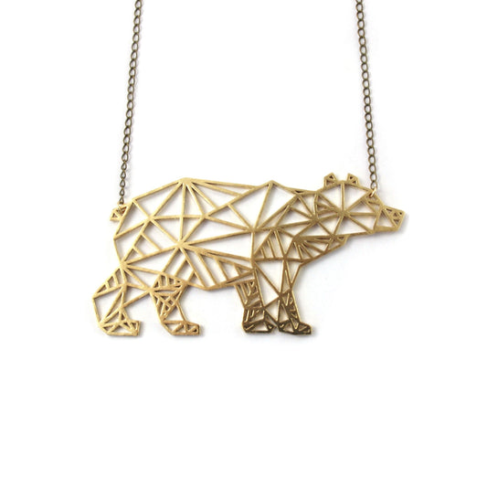 Geometric Bear Necklace