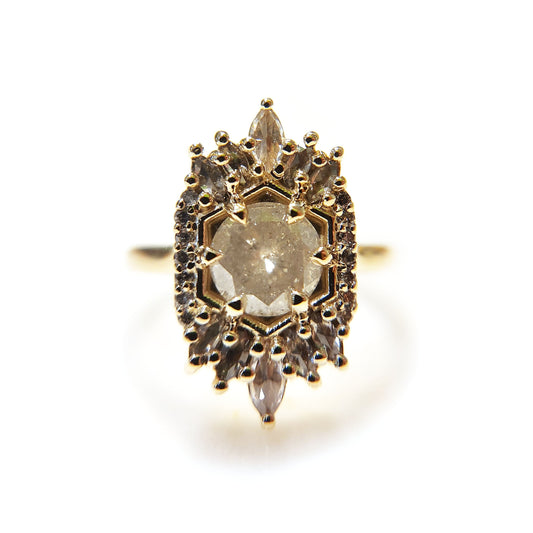 Sunburst Grey Diamond Ring