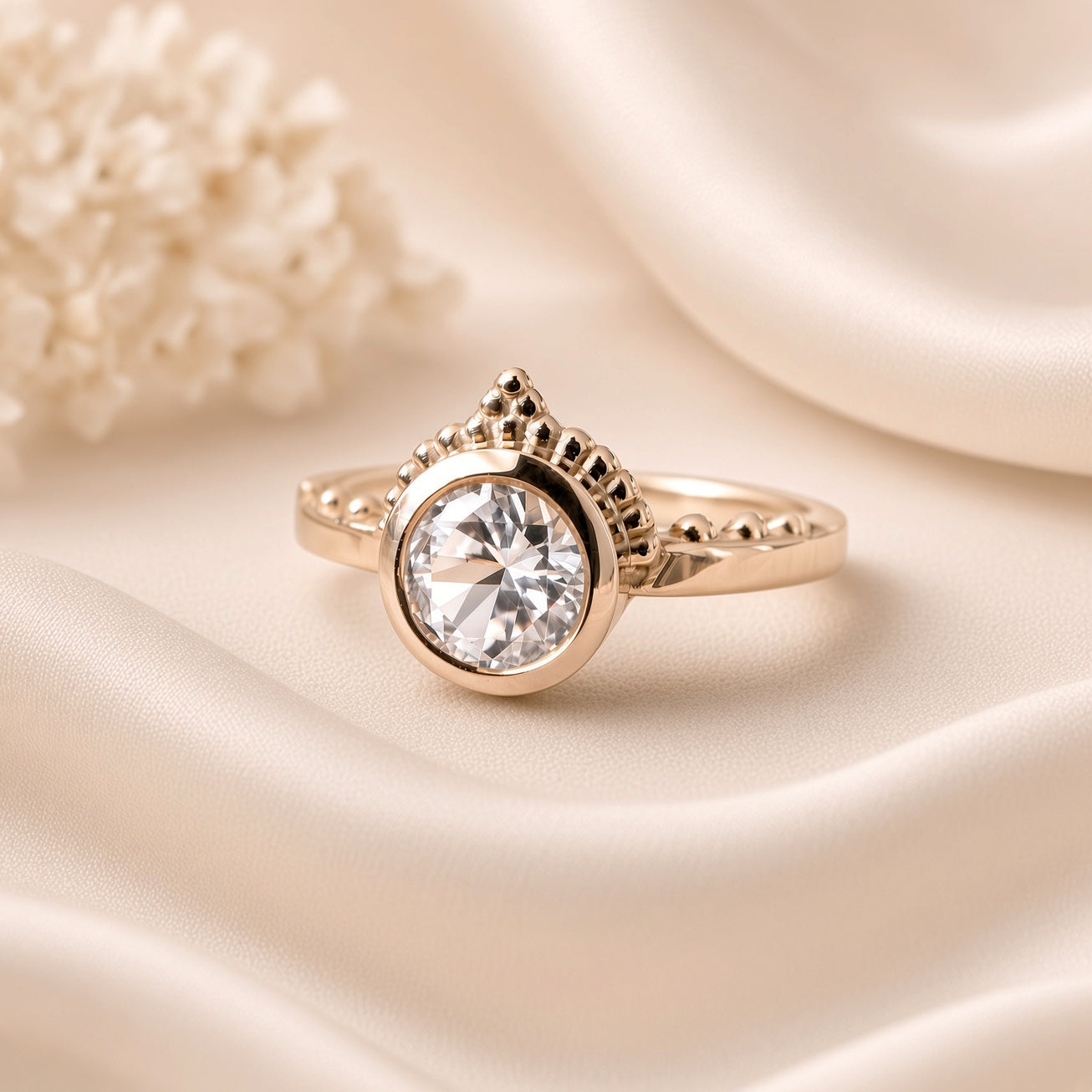 Lab-Grown Sapphire Crown Ring
