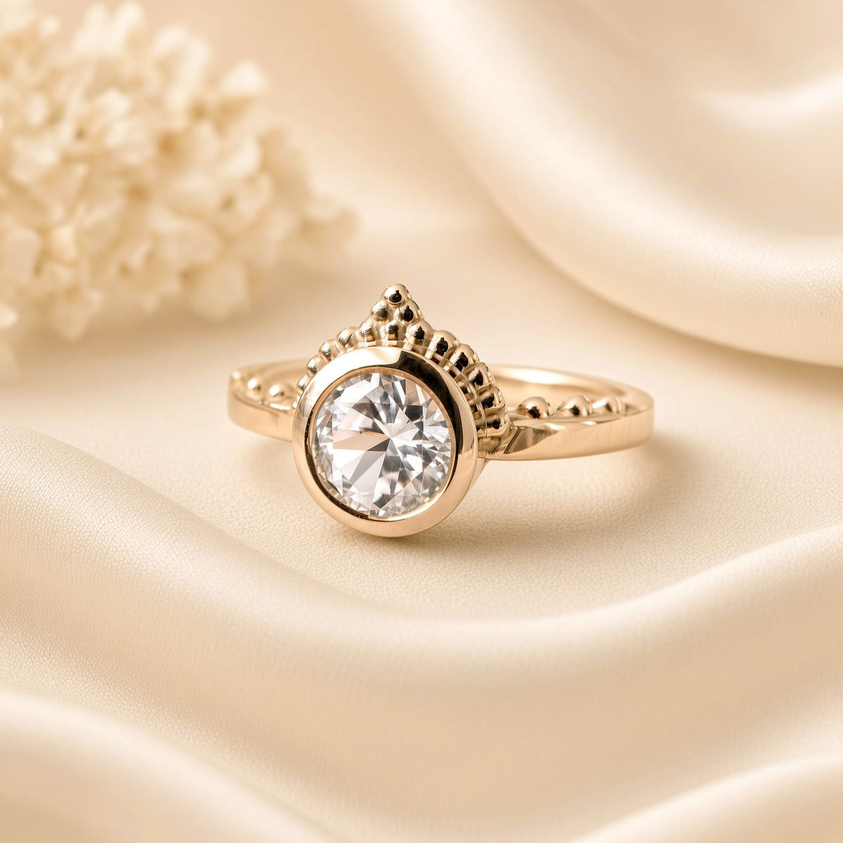 Lab-Grown Sapphire Crown Ring