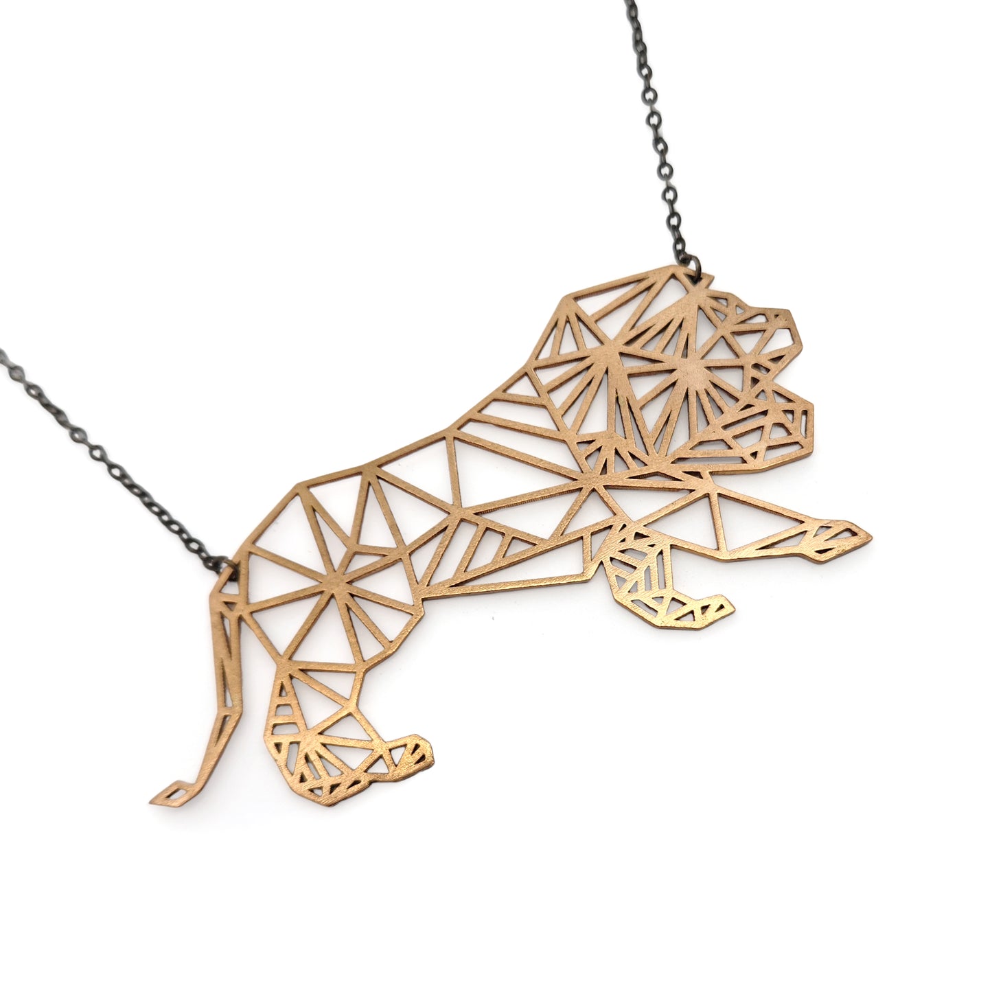 Large Geometric Lion Pendant