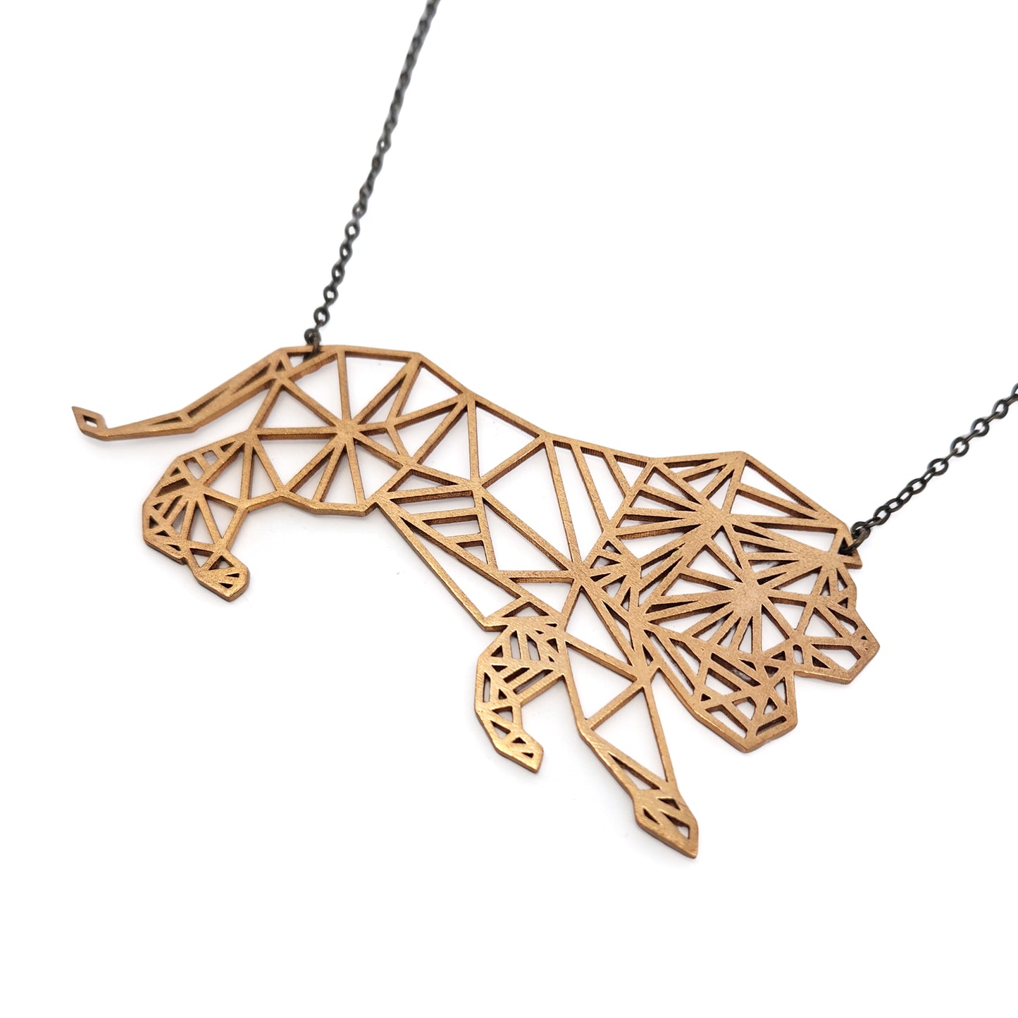 Large Geometric Lion Pendant