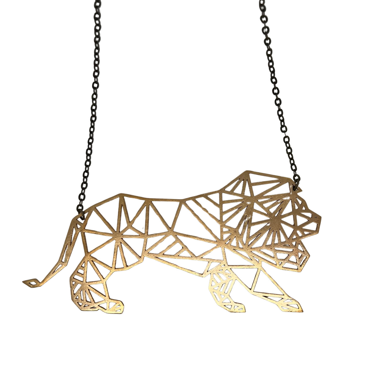 Large Geometric Lion Pendant