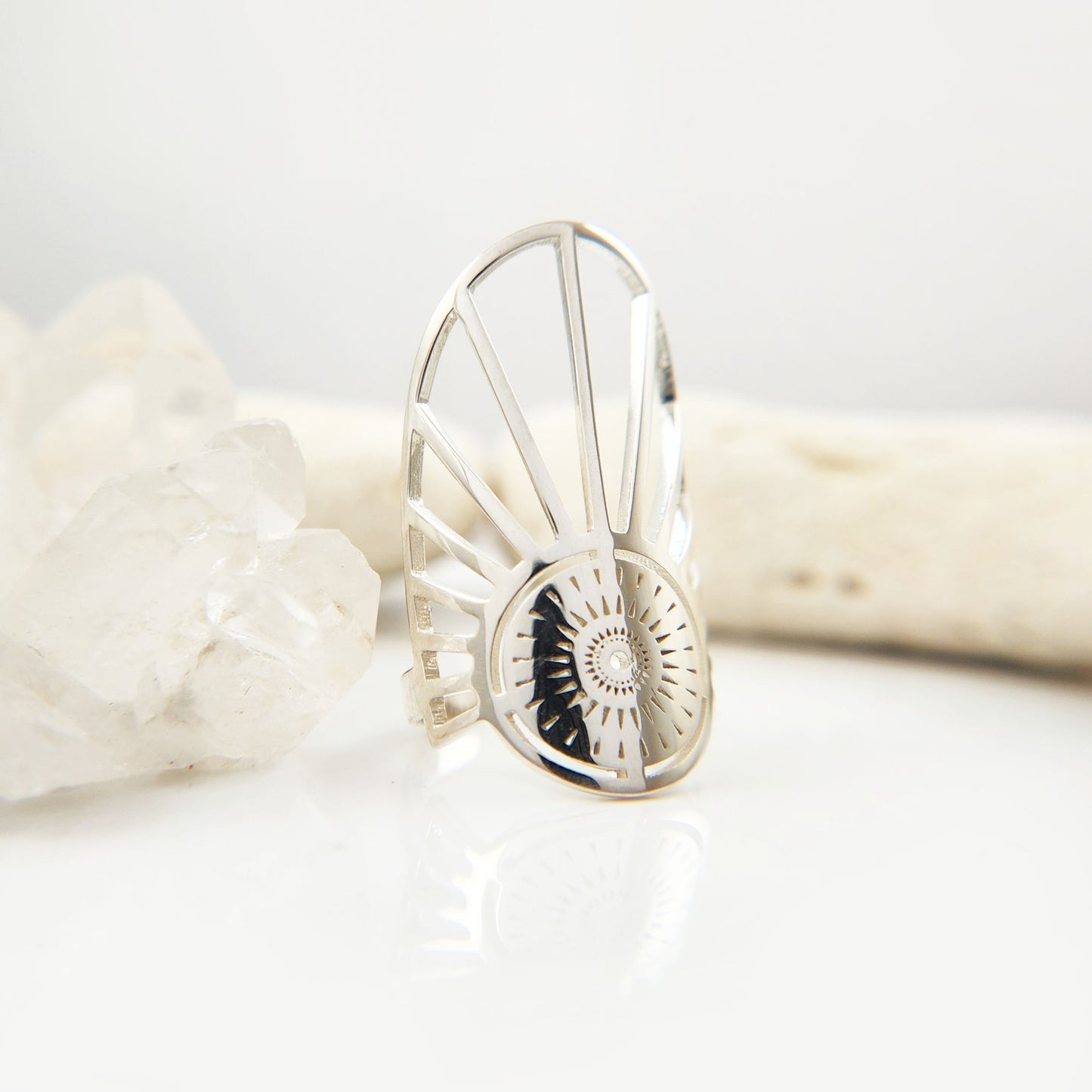 Sun Burst Adjustable Midi Ring