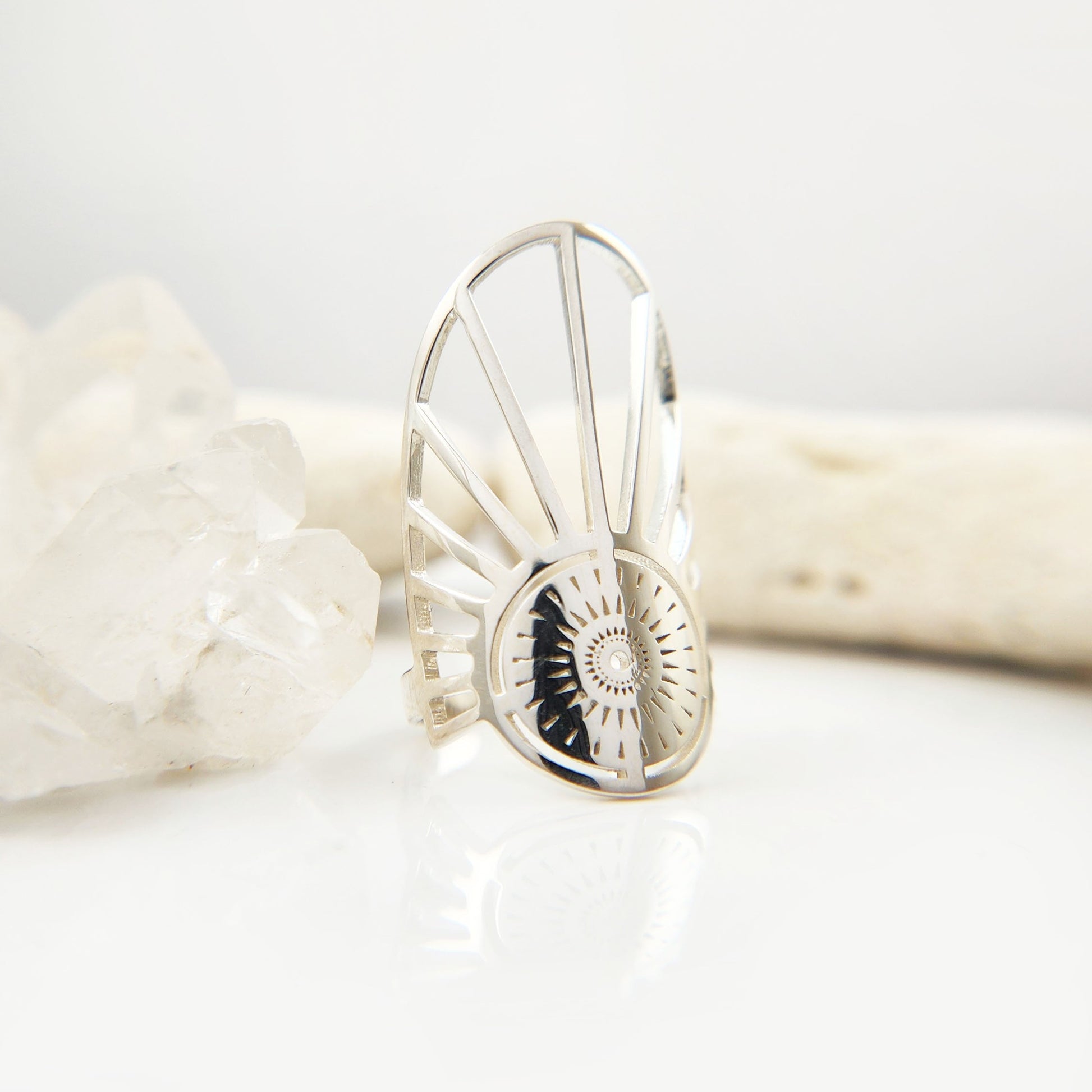 Sun Burst Adjustable Midi Ring