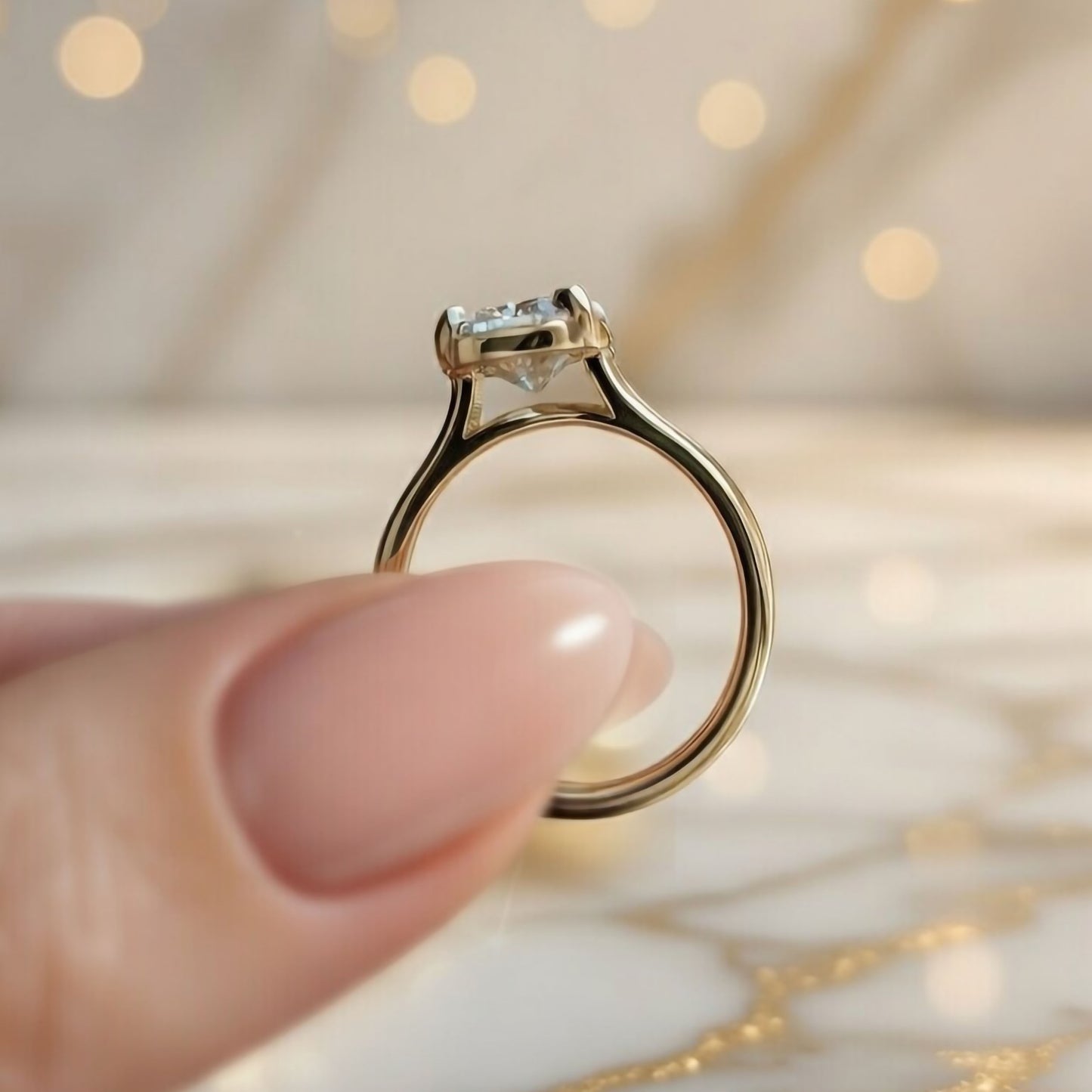 14k Yellow Solitaire with 2.09ct Lab-Grown Cushion-Cut Diamond