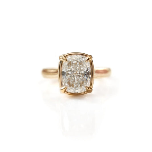 14k Yellow Solitaire with 2.09ct Lab-Grown Cushion-Cut Diamond