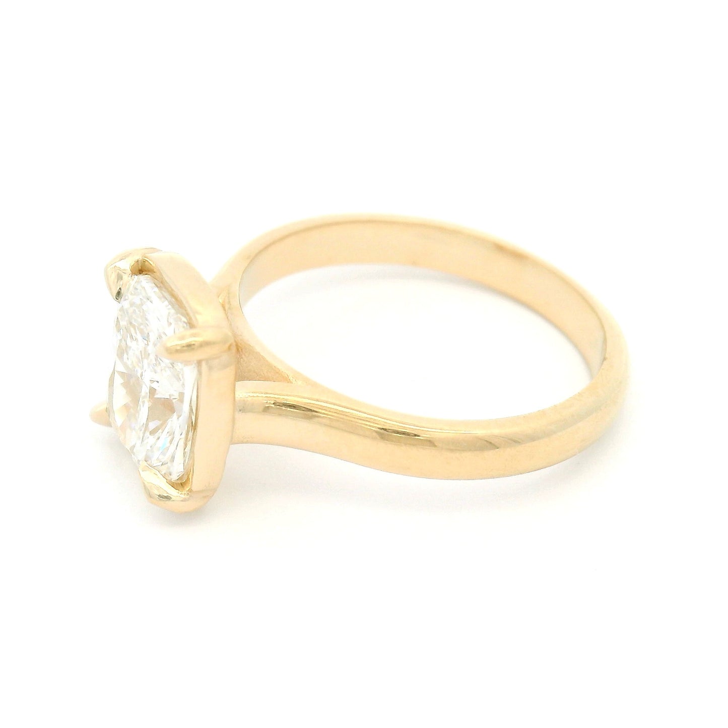 14k Yellow Solitaire with 2.09ct Lab-Grown Cushion-Cut Diamond