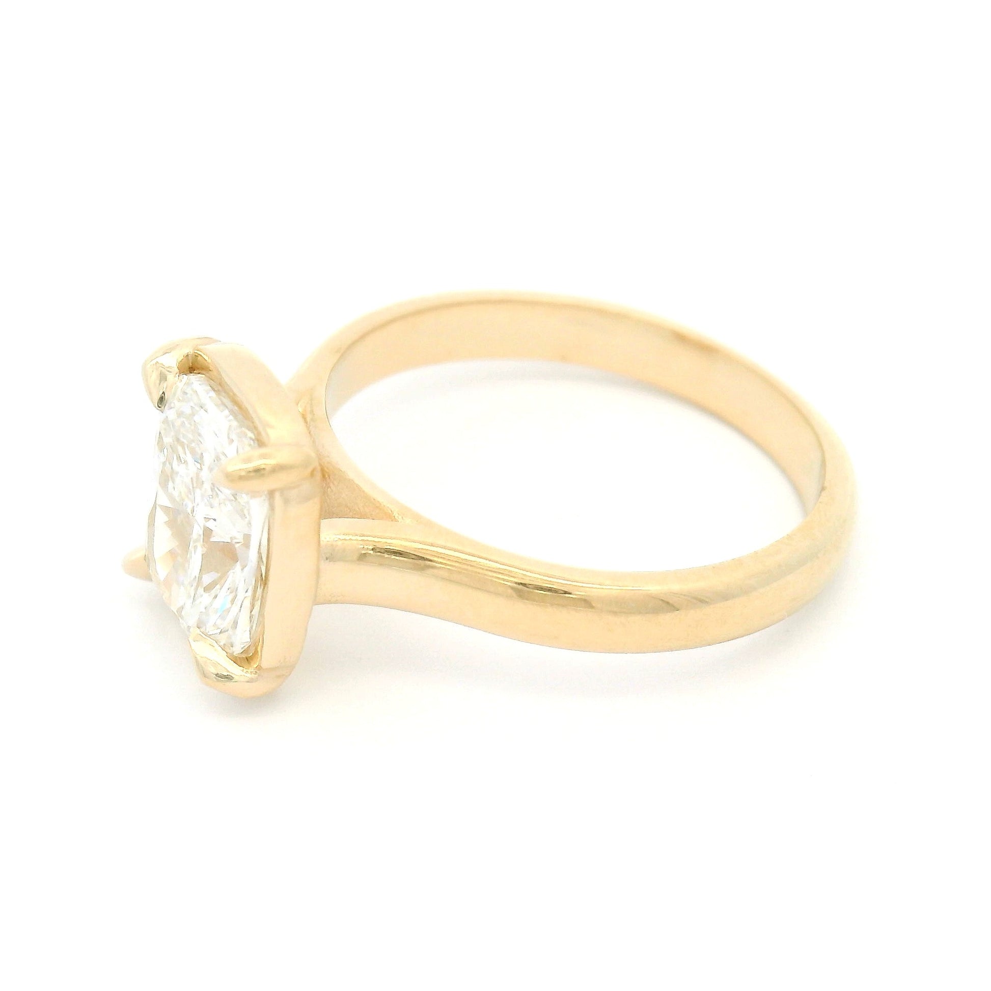 14k Yellow Solitaire with 2.09ct Lab-Grown Cushion-Cut Diamond