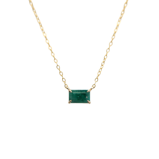 Minimalist Emerald Necklace