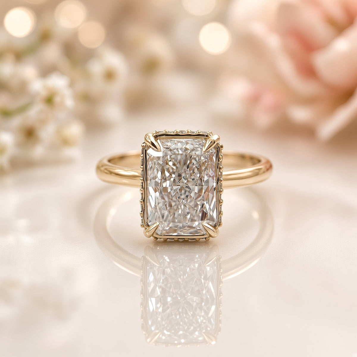 2.09ct Radiant Lab-Diamond with Hidden Halo