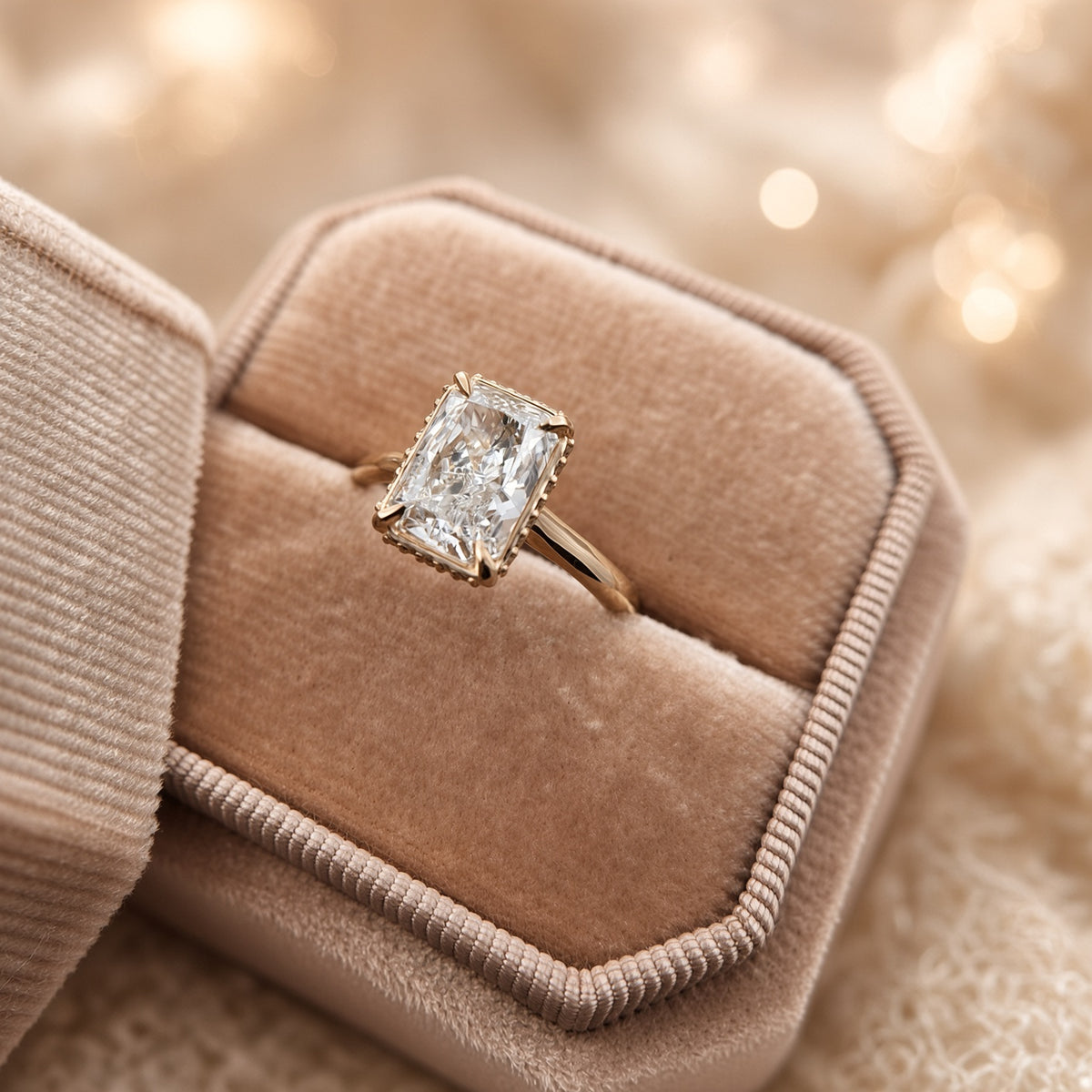 2.09ct Radiant Lab-Diamond with Hidden Halo