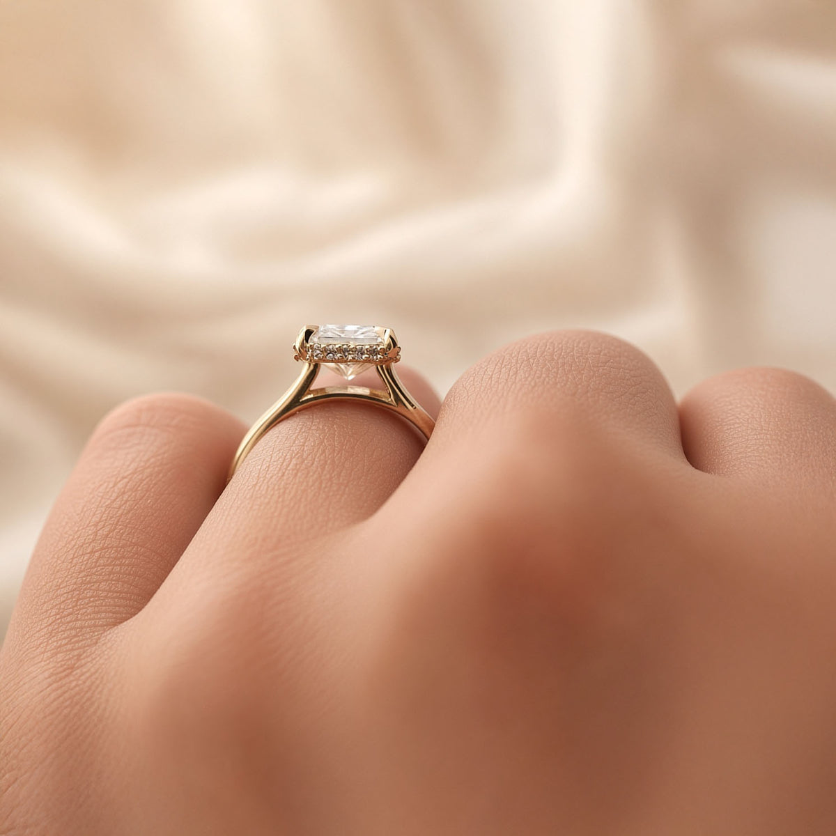 2.09ct Radiant Lab-Diamond with Hidden Halo