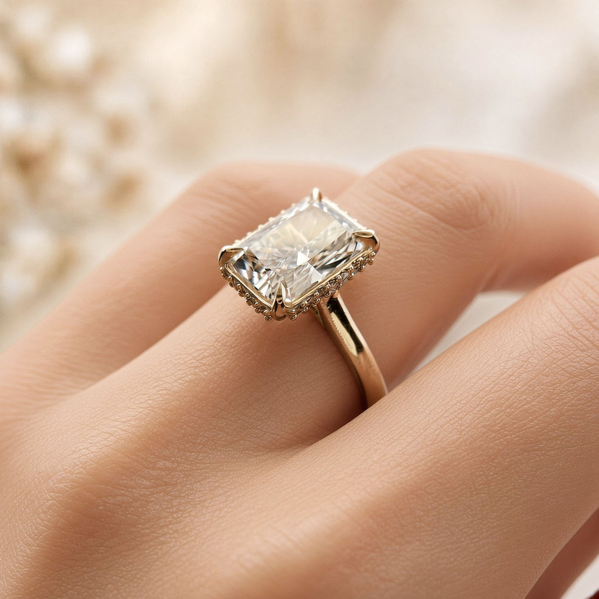 2.09ct Radiant Lab-Diamond with Hidden Halo