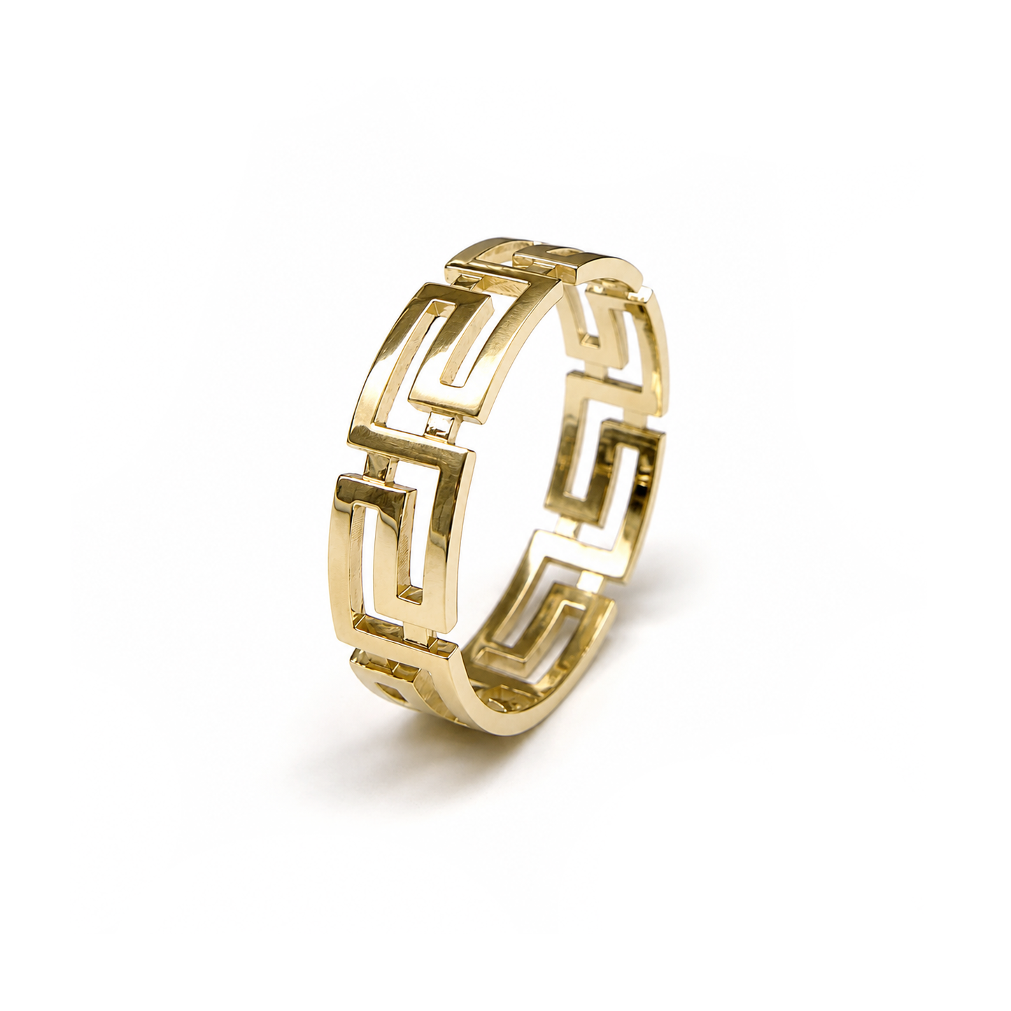 Meander Greek Pattern Brass Ring