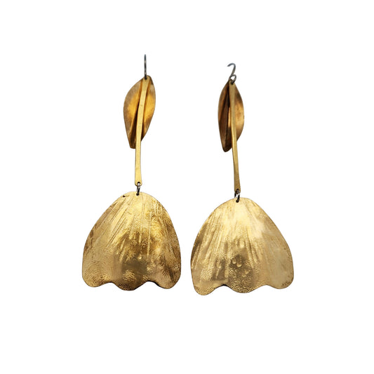 Brass Tulip Earrings