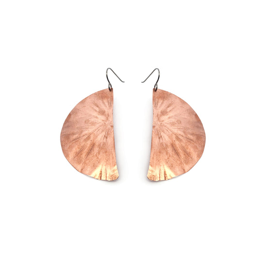 Copper Orange Slice Earrings