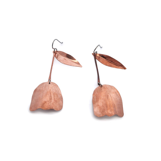 Copper Tulip Earrings
