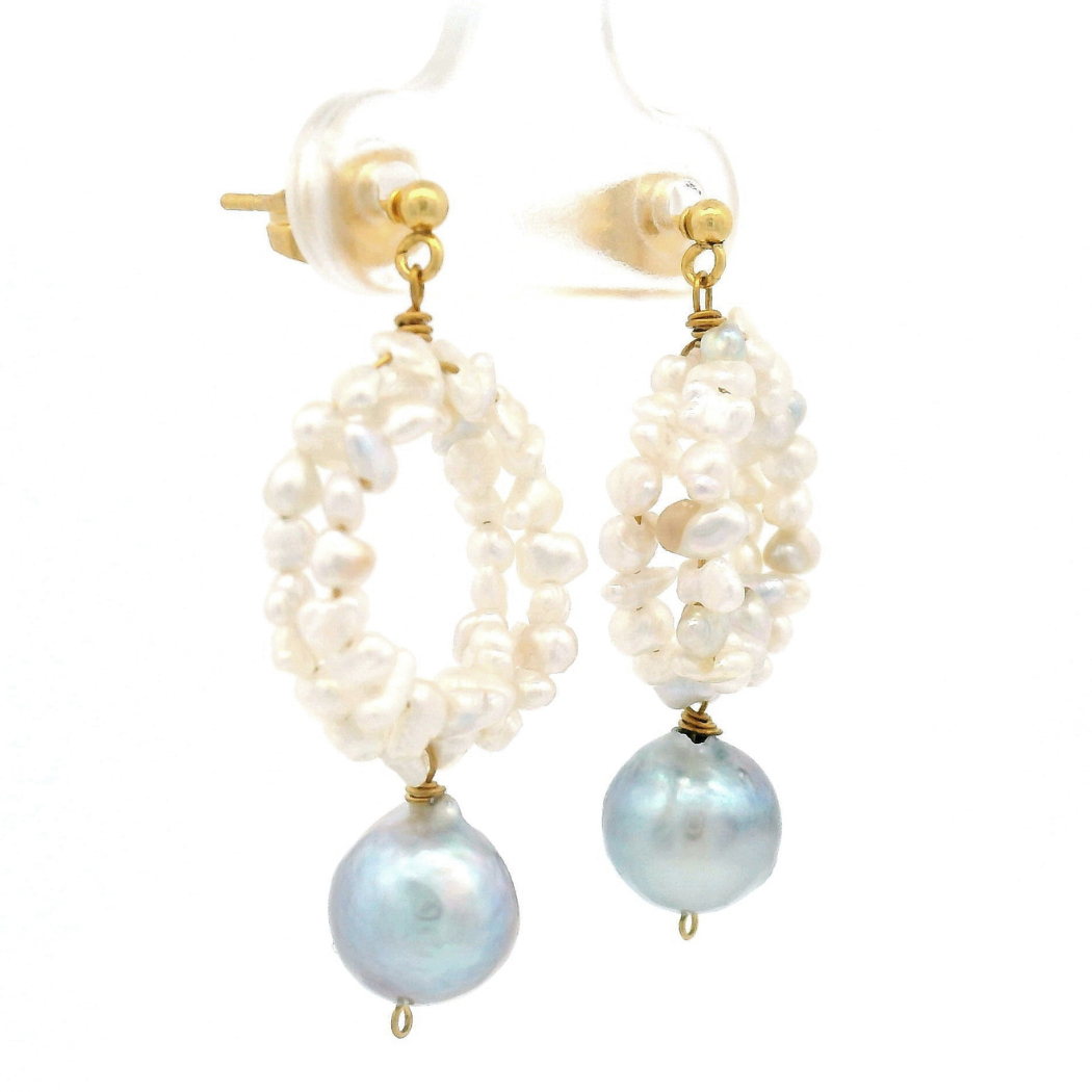 Akoya Pearl Drop Stud Earrings