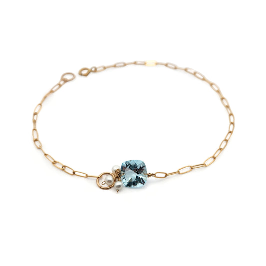 Pearl & Aquamarine Bracelet