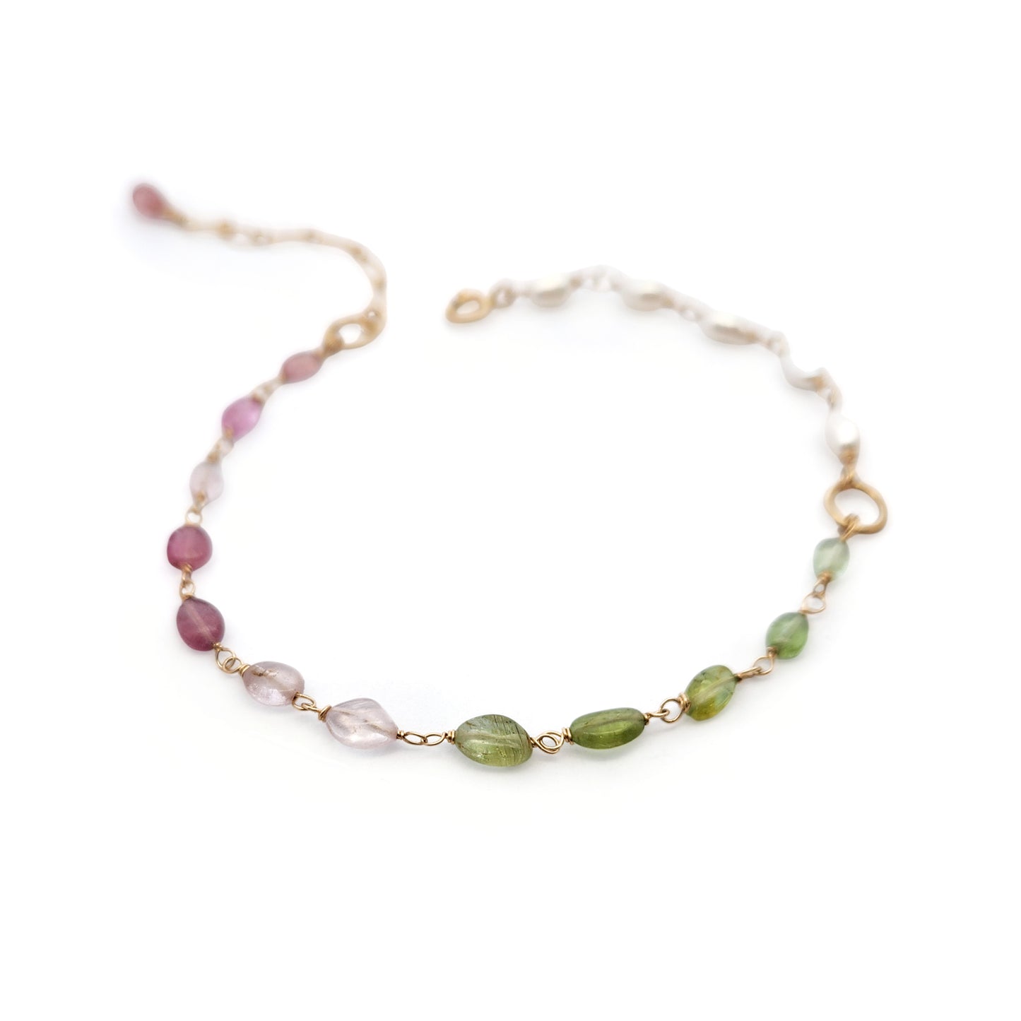 Tourmaline & Pearl Beaded Chain Bracelet