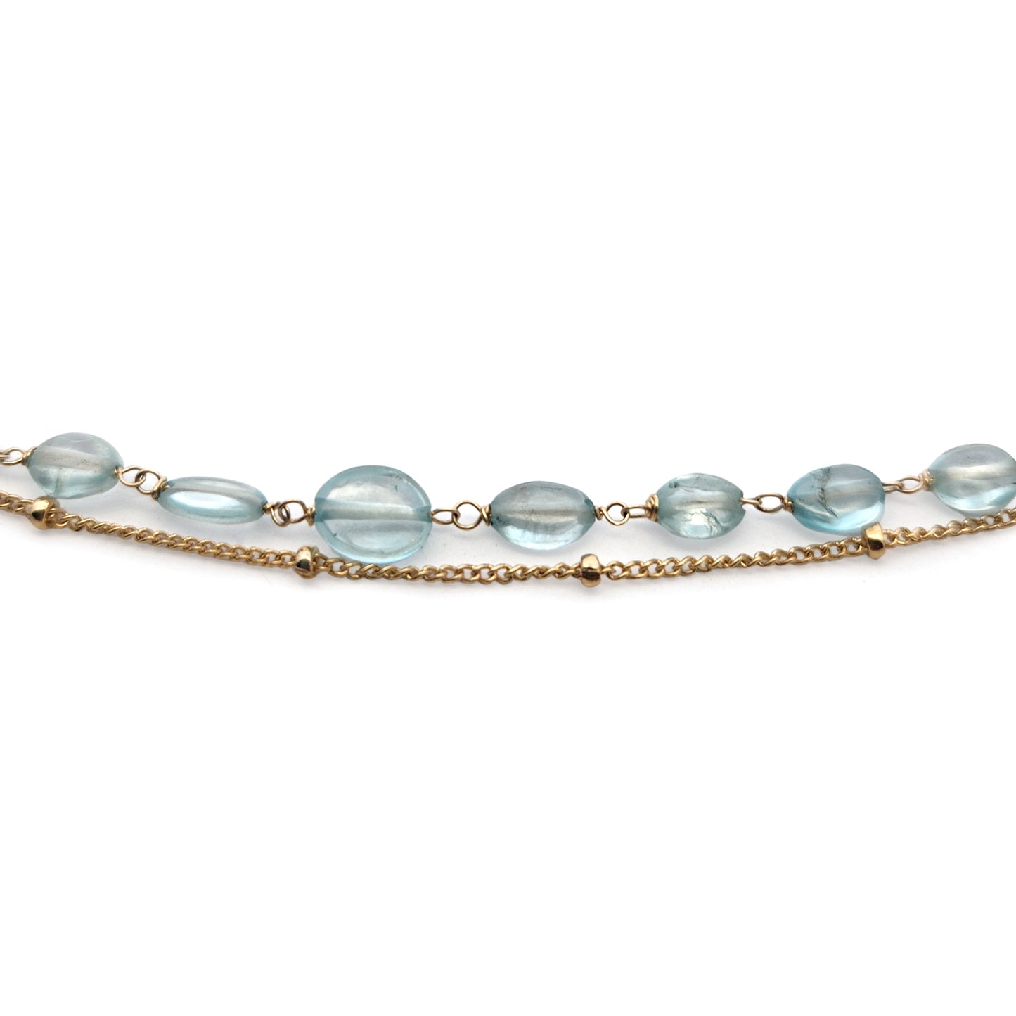Blue Zircon Beads & Chain Bracelet