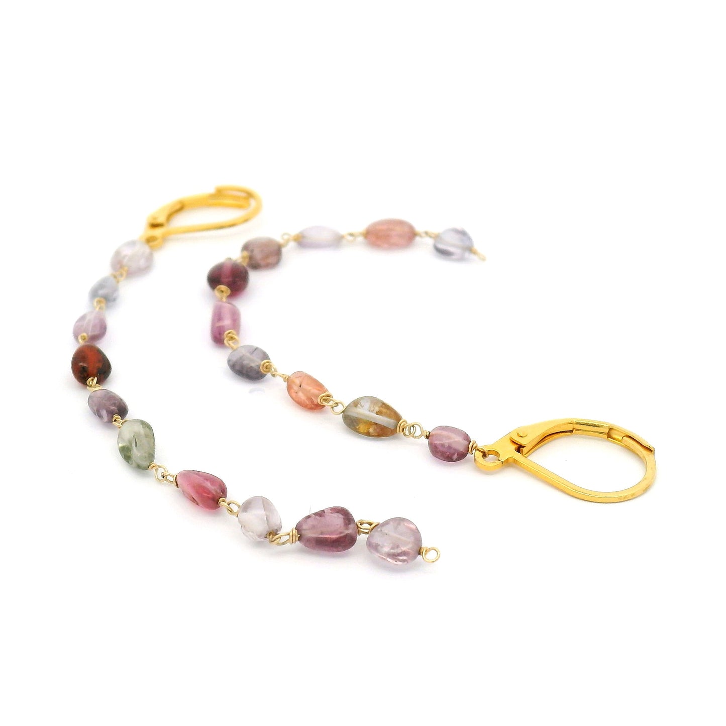 Spinel Long Drop Earrings