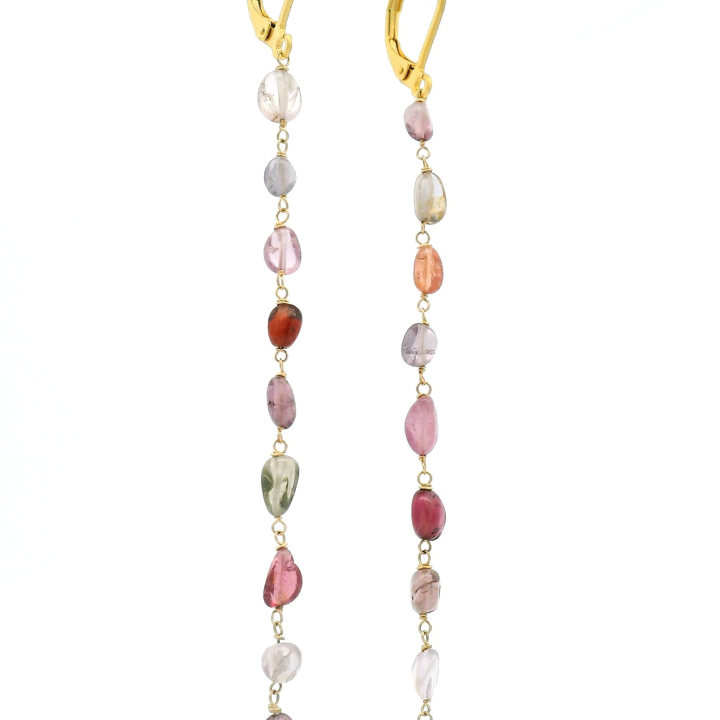 Spinel Long Drop Earrings