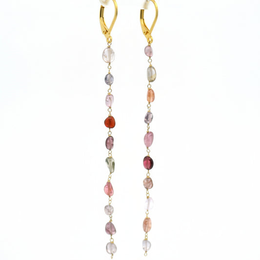 Spinel Long Drop Earrings
