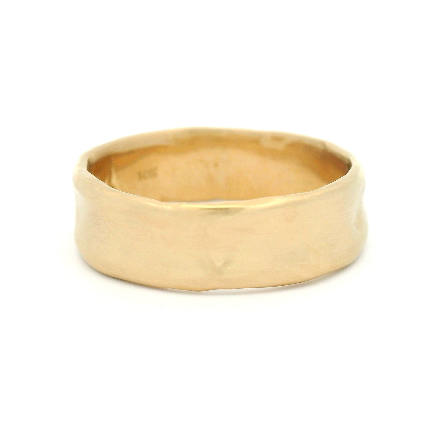 14k Yellow Organic 6.5mm Wide Band