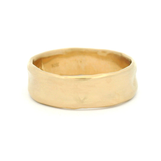 14k Yellow Organic 6.5mm Wide Band