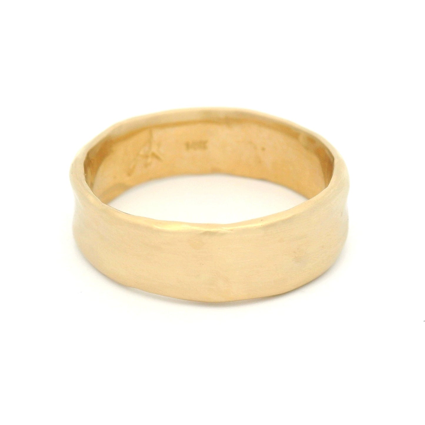 14k Yellow Organic 6.5mm Wide Band