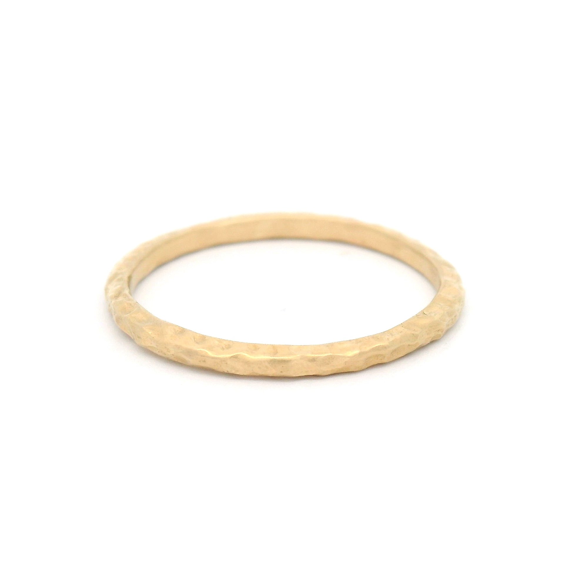 14k Yellow Organic Textured 1.5mm Wide Band