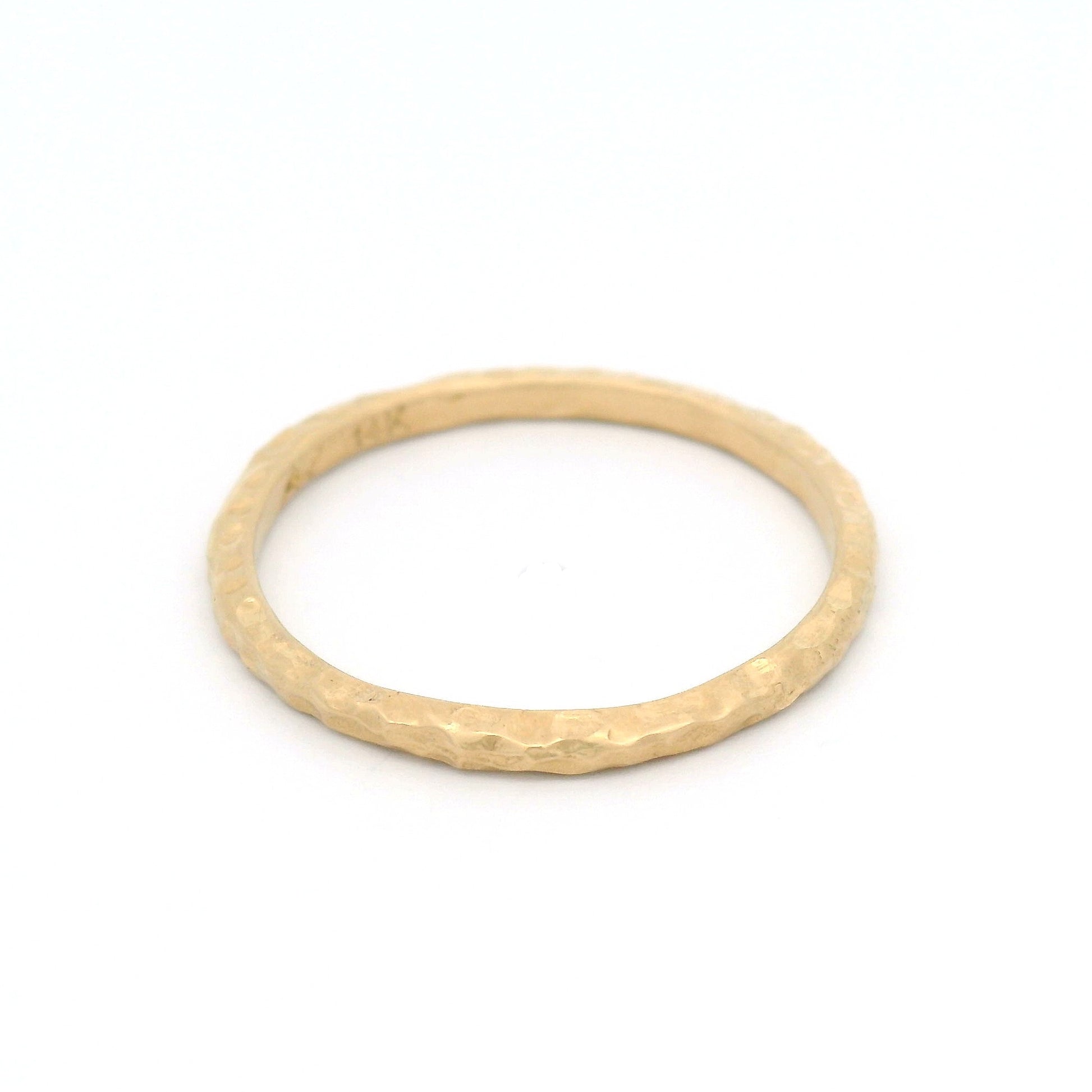 14k Yellow Organic Textured 1.5mm Wide Band