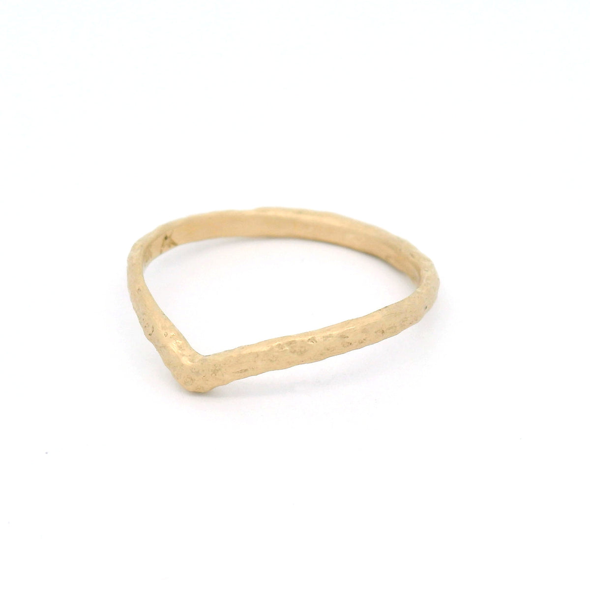 14K yellow gold 1.8mm diadem wedding band with an organic texture inspired by weathered sand, gentle waves, and the seashore.