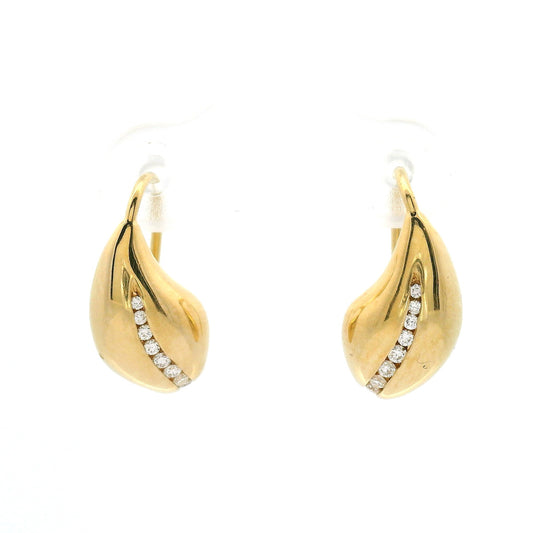 18k Yellow Drop Earring with Channel-Set Diamonds